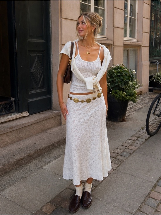Lioness Dresses & Skirts - REVOLVE Lioness White Lace Butterfly Skirt Set - Tank Top + Flared Skirt SET